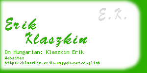 erik klaszkin business card